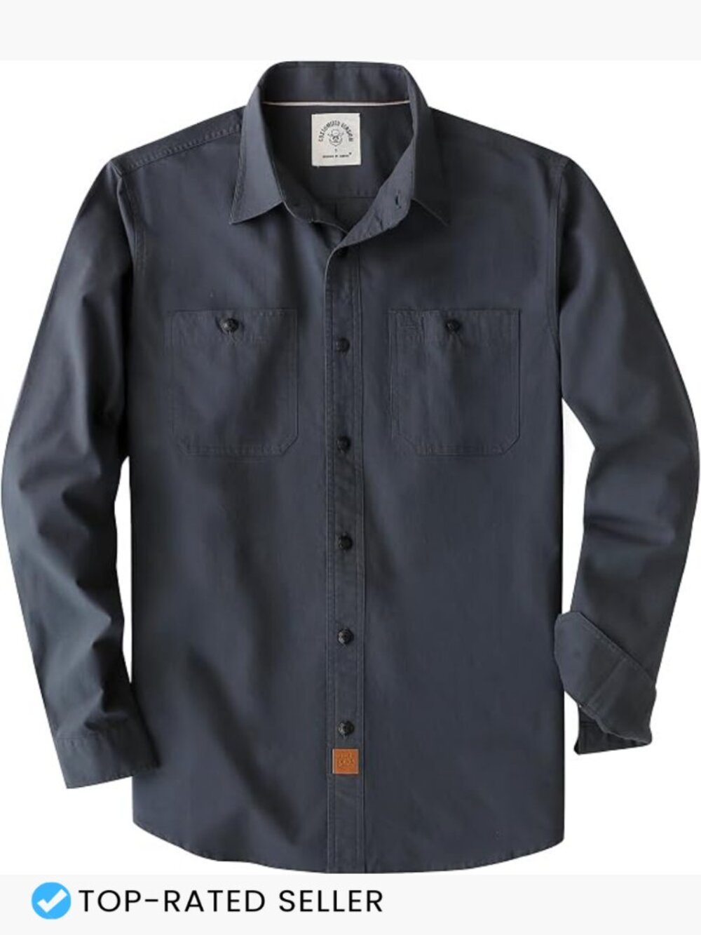 Chambray Button Down Shirt Casual Classic 2 Pockets Regular Fit Cotton